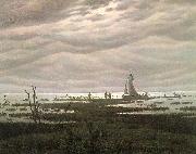 Caspar David Friedrich Flat country shank at Bay of Greifswald Sweden oil painting artist
